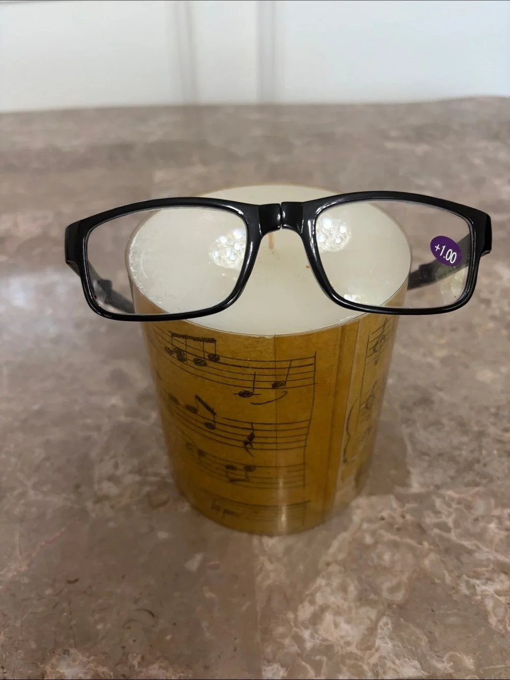 Black Rectangular Reading Glasses +1.00